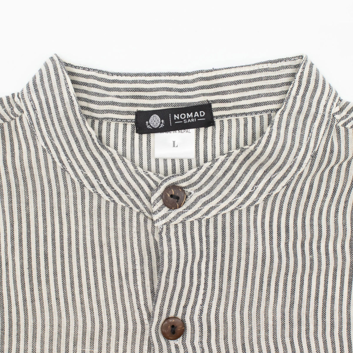 Nomad Sari Grandad Shirt - Grey Stone - Medium – view 4