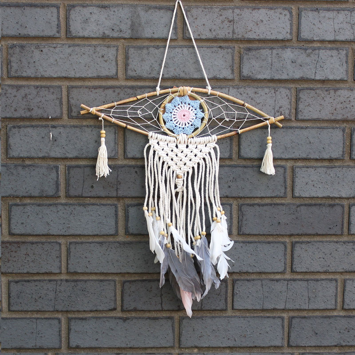 Small Macrame Eye Dream Catcher - Assorted Colours – view 7