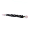 Twisted Healing Wand with Silver Fittings and Rose Quartz Sphere
