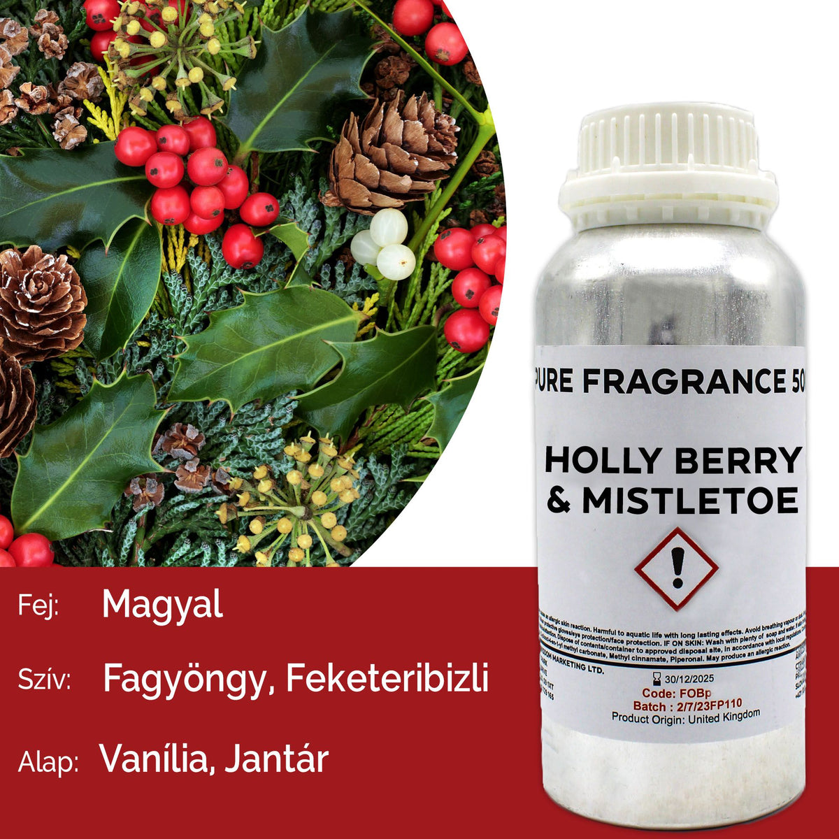 Holly Berry & Mistletoe Pure Fragrance Oil - 500ml – view 2