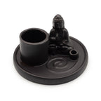 Ceramic Buddha Incense Plate - Matt Black – view 2
