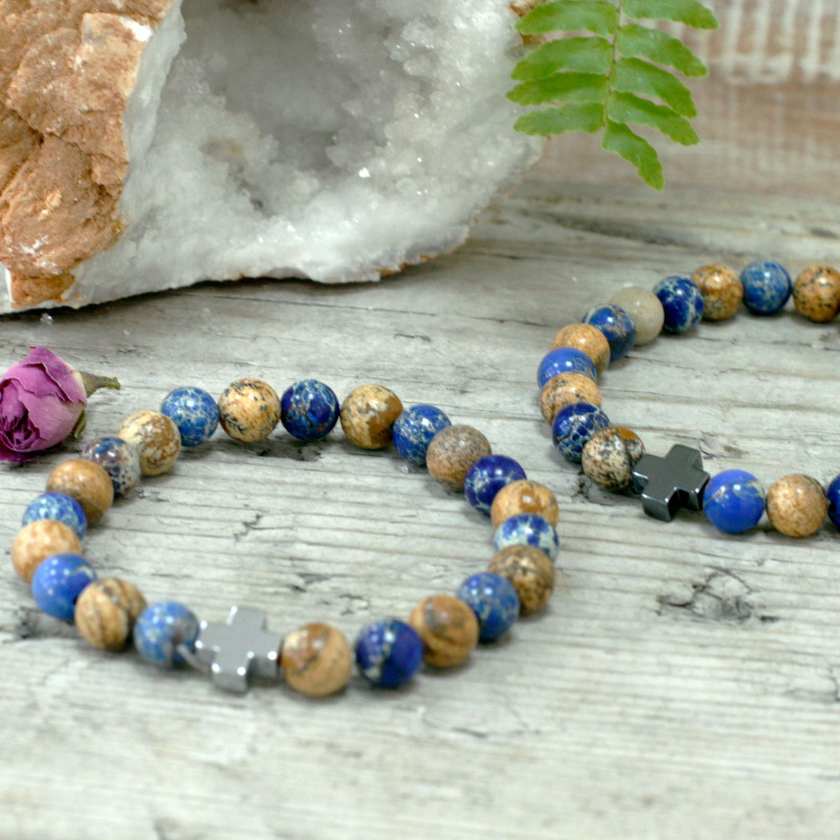 Support Friendship Bracelet Set - Sodalite & Picture Stone – view 5