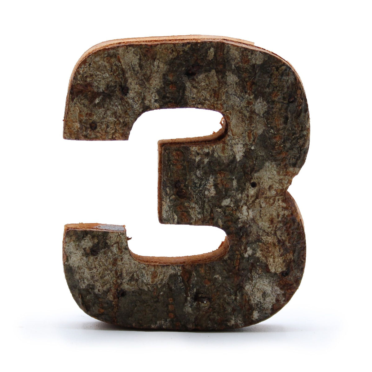 Rustic Bark Number 3 - 7cm