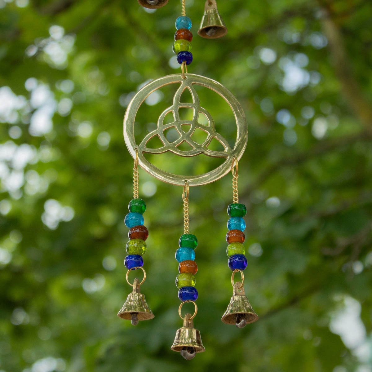 Brass Celtic Drop Wind Chime - 7 Bells, 64cm – view 5