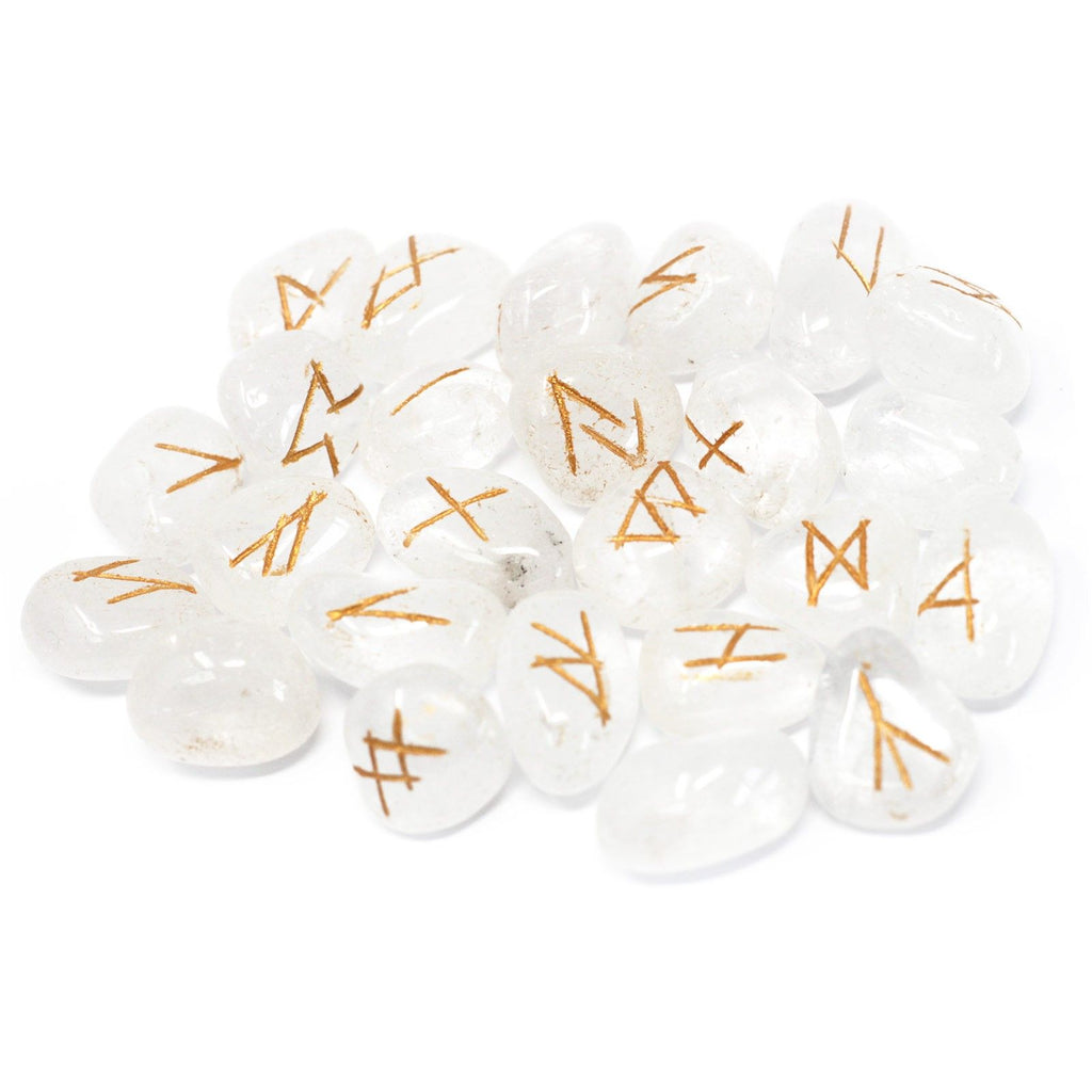 Clear Crystal Rune Set in Cotton Pouch – view 2