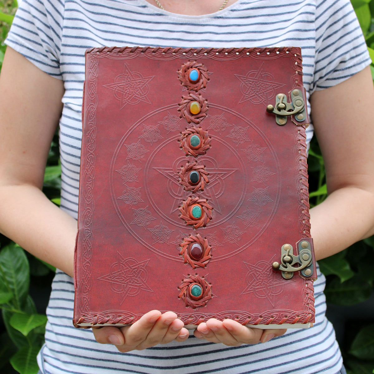 Huge 7 Chakra Leather Book, 200 Pages – 33x25 cm – view 2