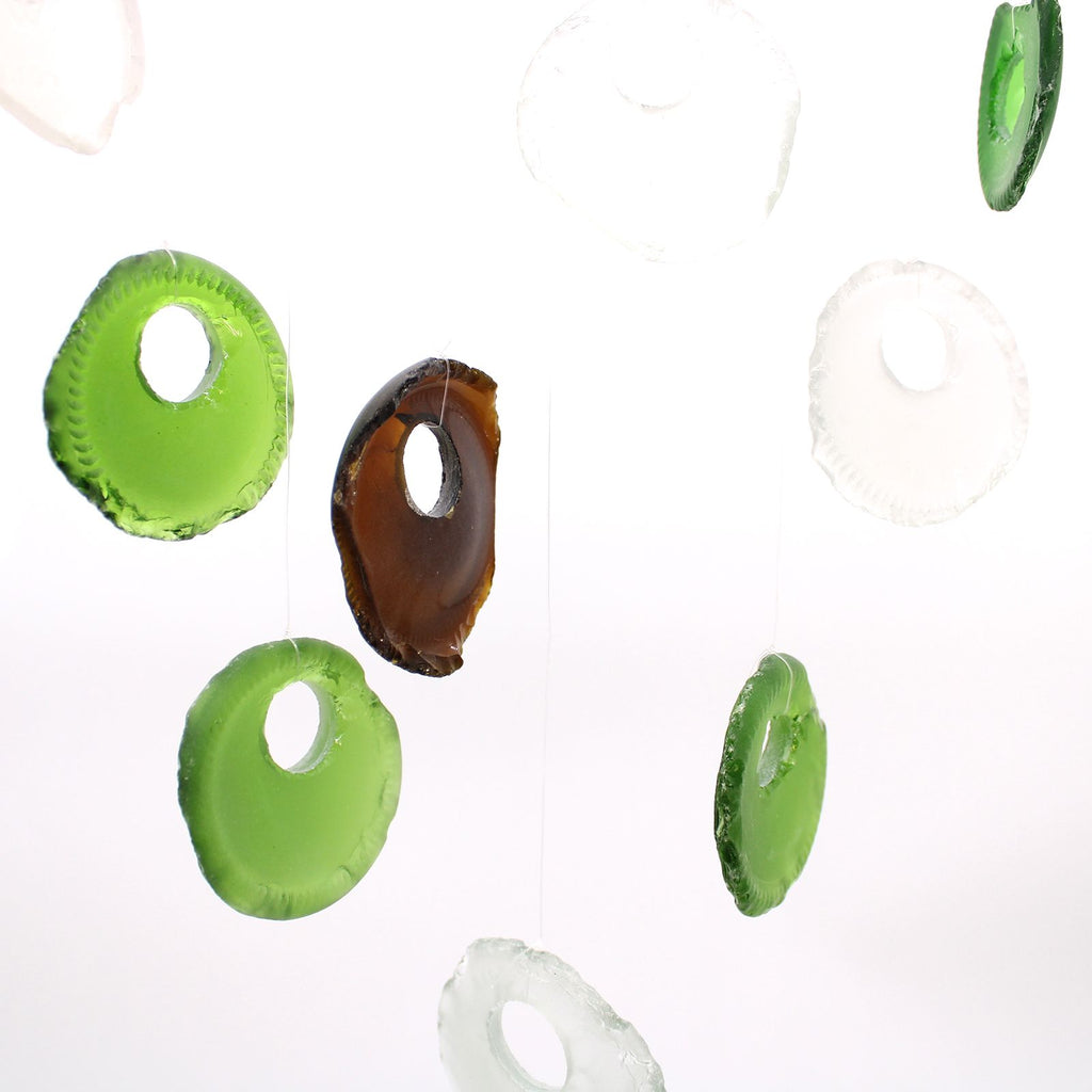 Recycled Glass Bottle Wind Chime - Assorted Colours – view 4