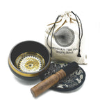 Hand Beaten Singing Bowl Gift Set 14cm - Round Medallions – view 2