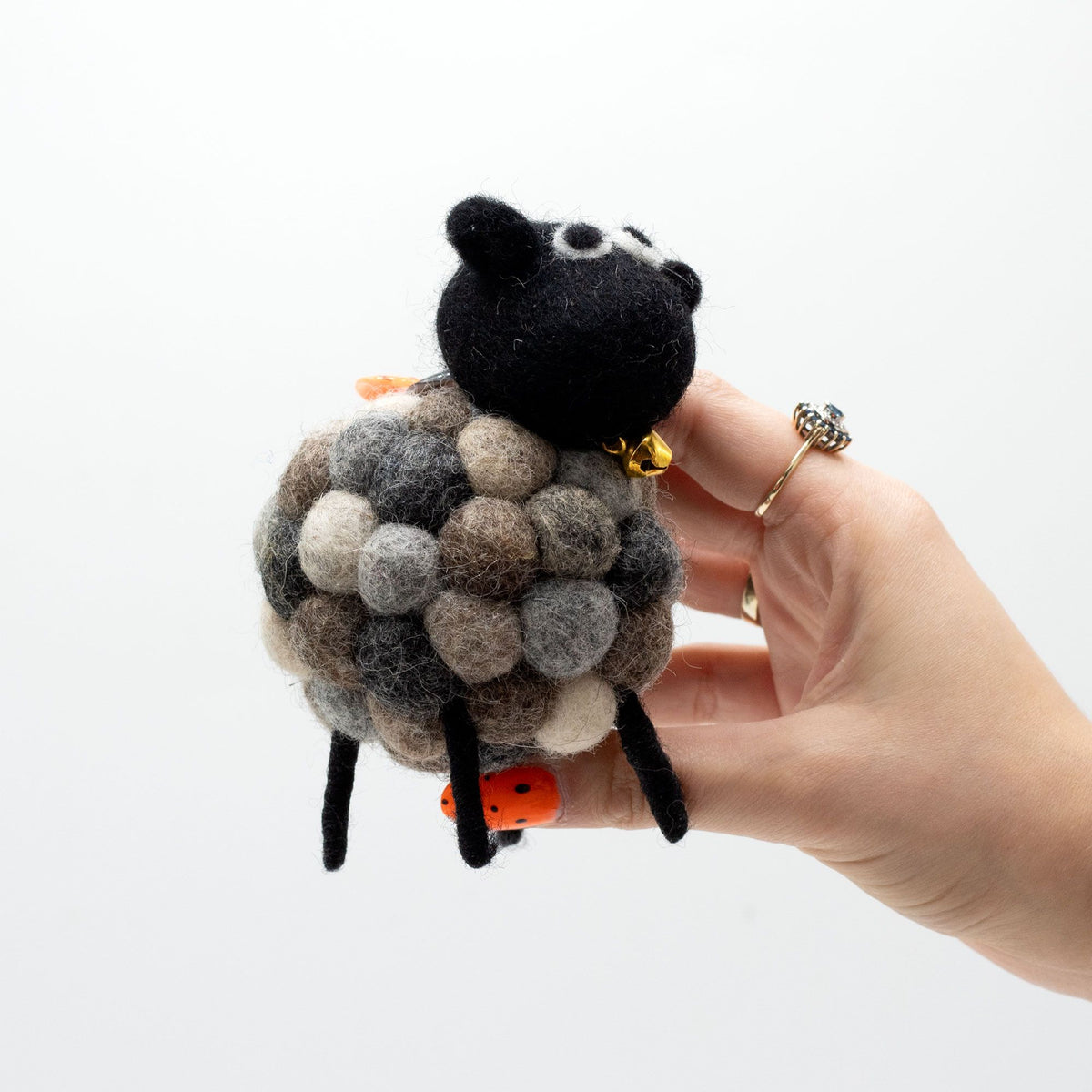 Little Felt Sheep Figure - Multi Greys, 12 x 8 cm – view 4