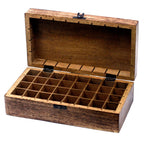 Carved Mango Wood Essential Oil Box - Holds 32 Bottles – view 3