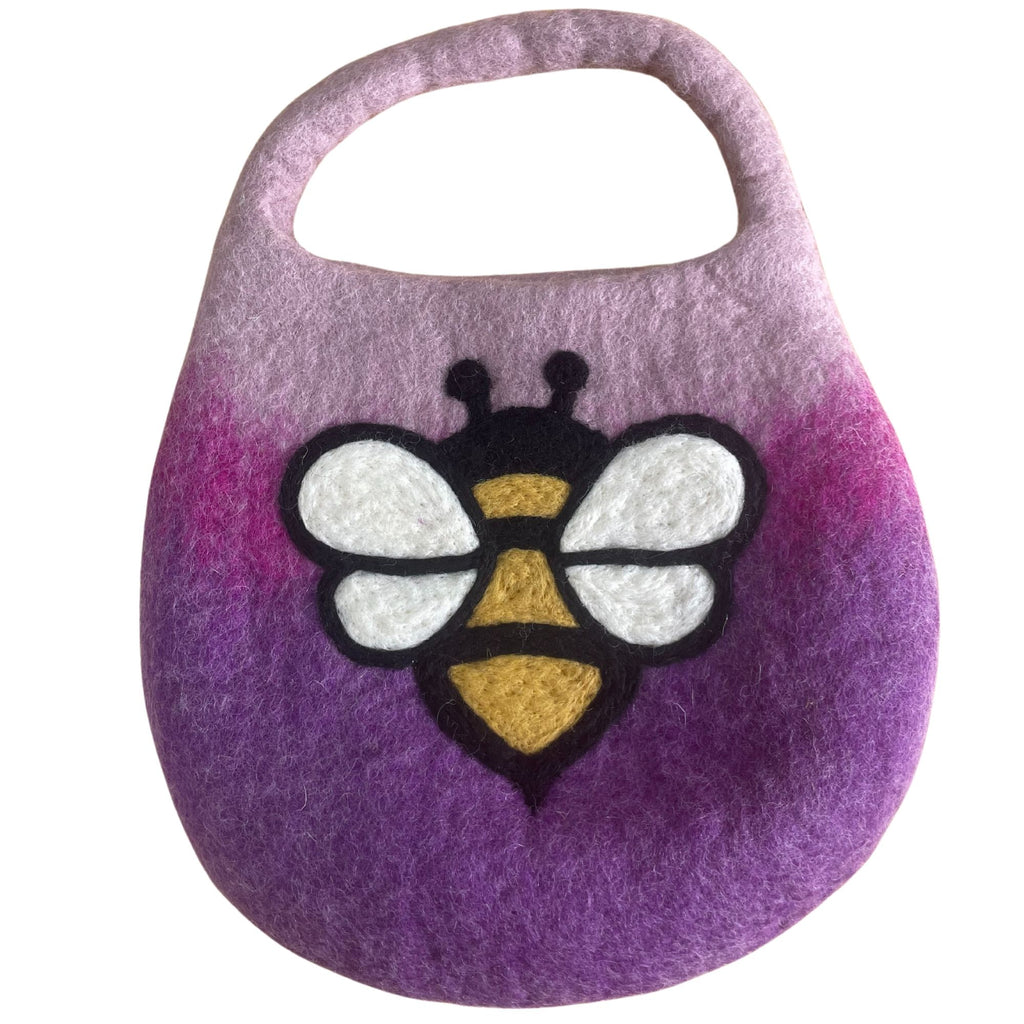 Water Felted Bee Bag - Lavender Shades, One Handle – view 2