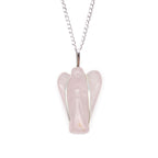 Rose Quartz Guardian Angel Gemstone Pendant Necklace – view 3