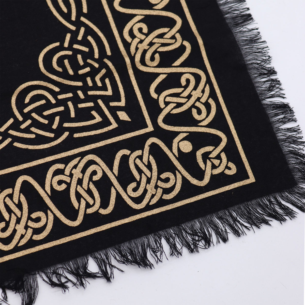 Fringed Cotton Altar Cloth - Pentagram Design – view 2