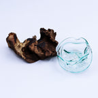 Molten Glass Wavy Bowl on Wood 18cm – view 6