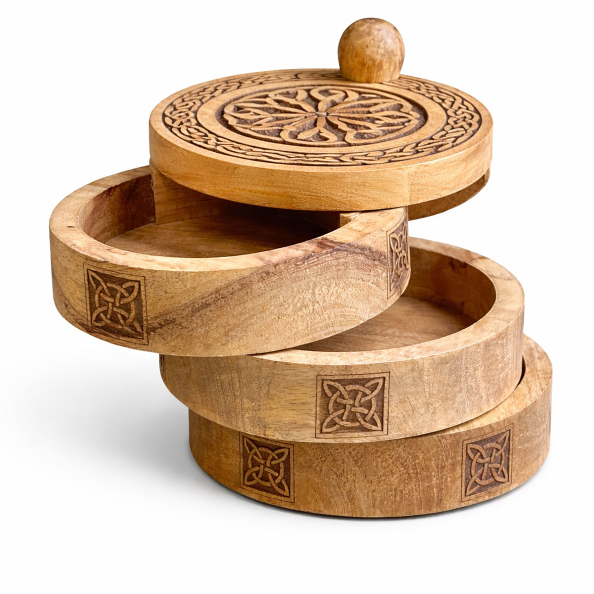 Celtic Carved 3 Tier Revolving Box – view 4