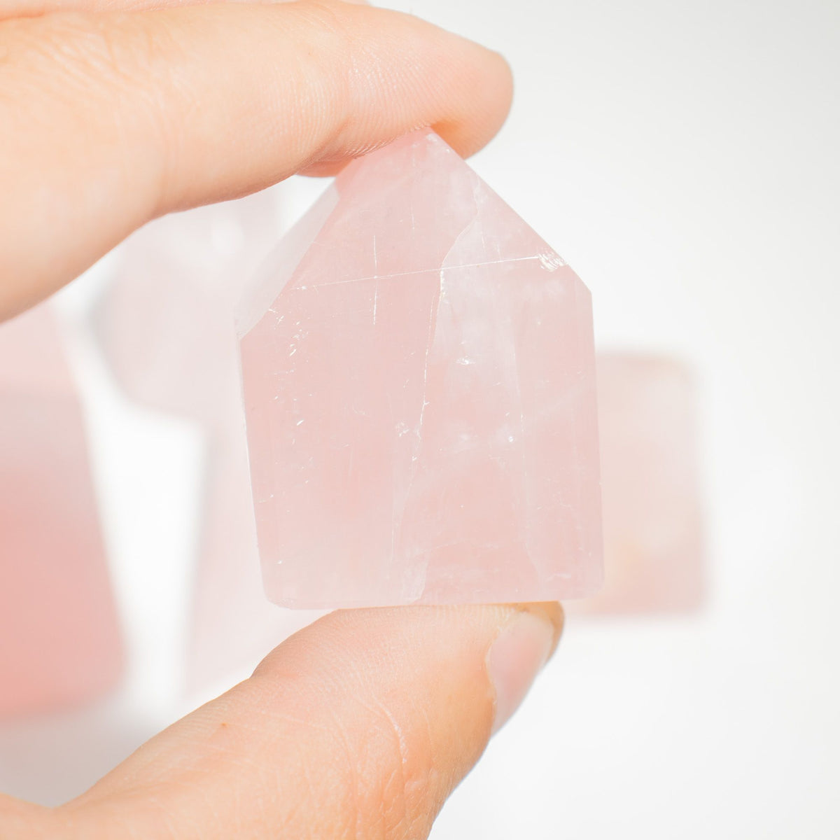 Indian Rose Quartz Gemstone Point approx 6cm, pack of 8 pieces – view 2