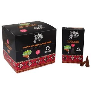 Tribal Soul Backflow Incense Cones - White Sage and Lavender