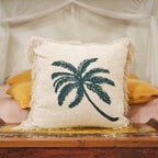 Linen Cushion Cover - Palm Tree - 60x60cm – view 2