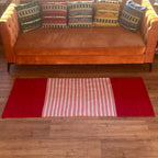 Indian Cotton Rug - Red/Pink - 70x173cm