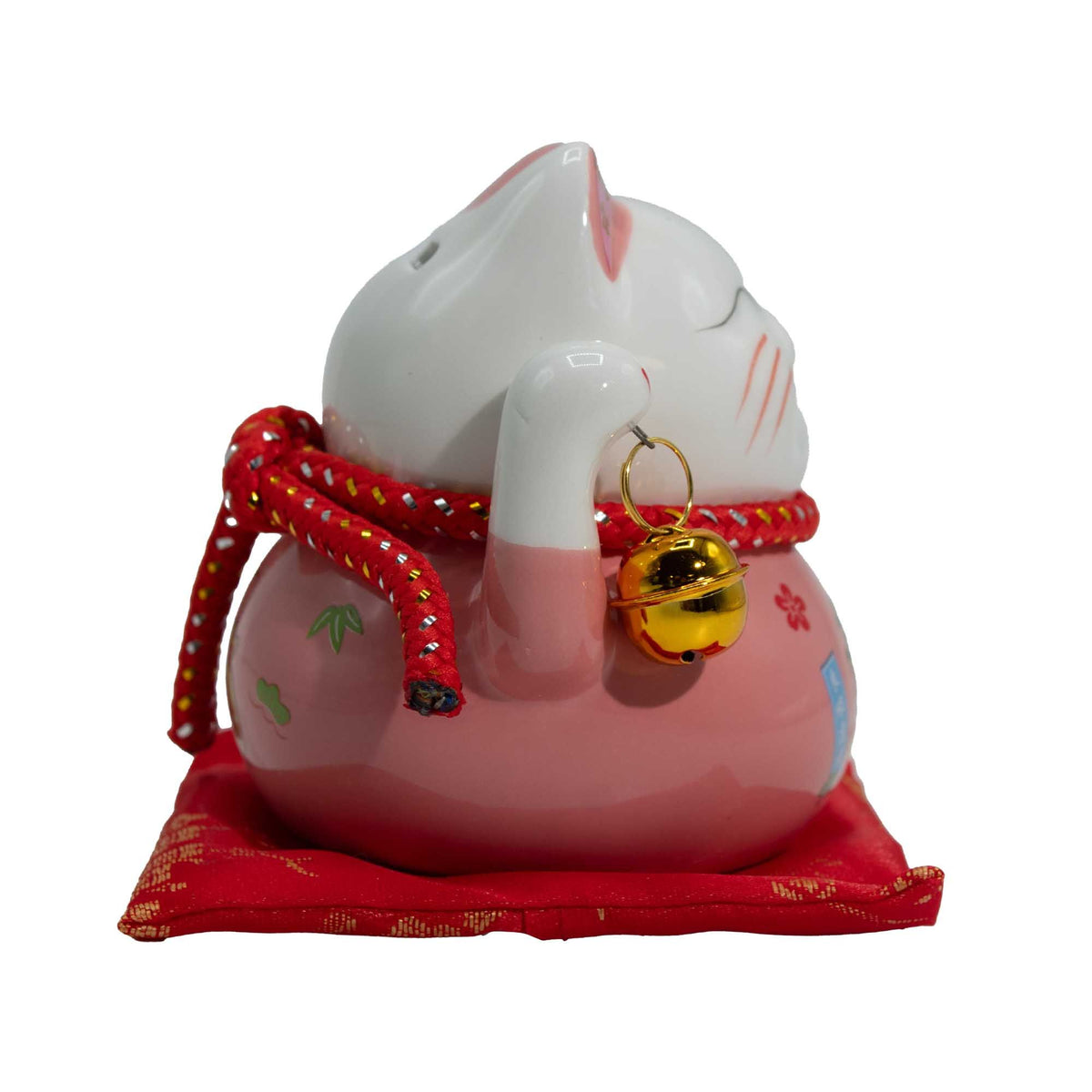 Money Cat Coin Bank on Cushion - Pink – view 3