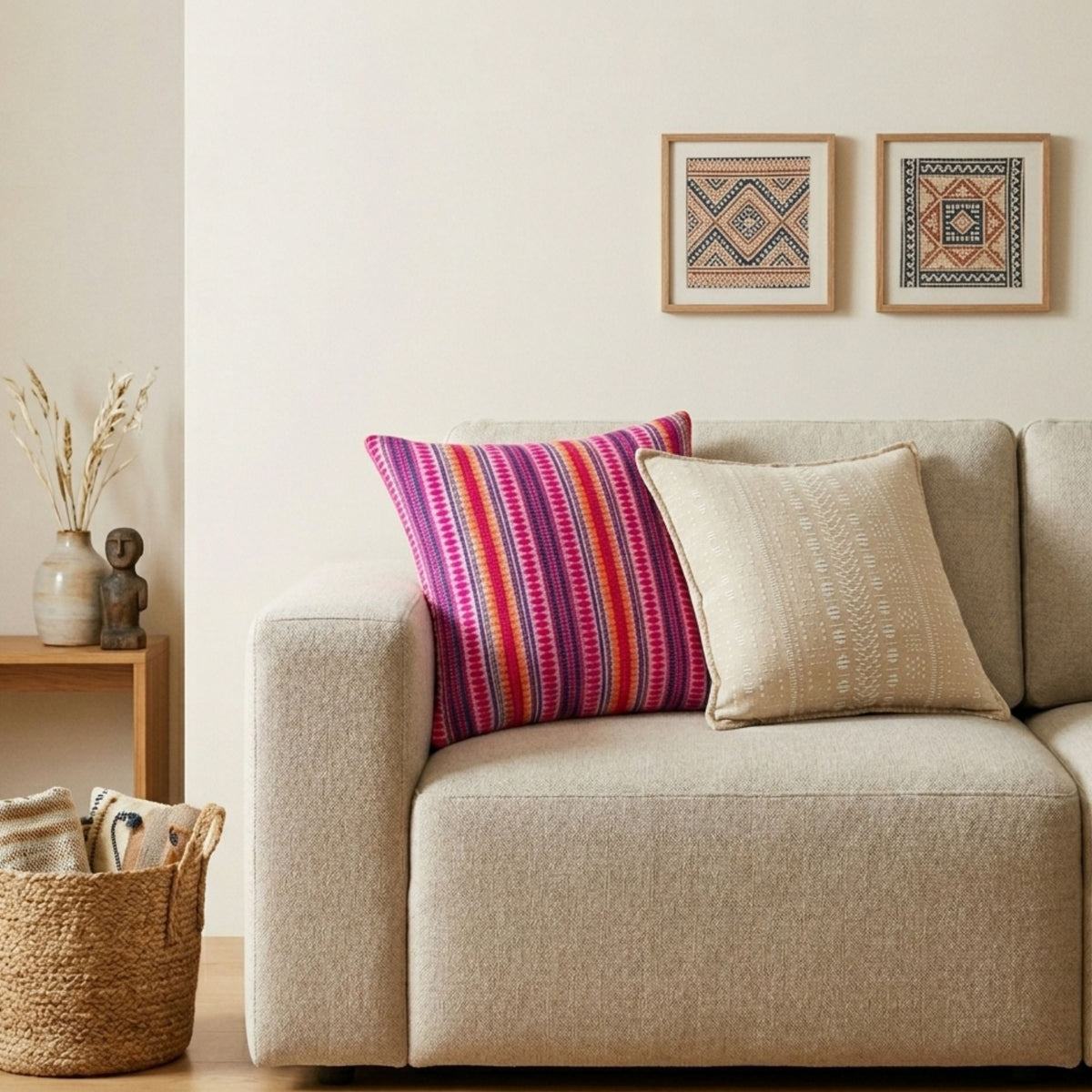 Neon Stripe Cushion Cover, 45x45cm – view 3