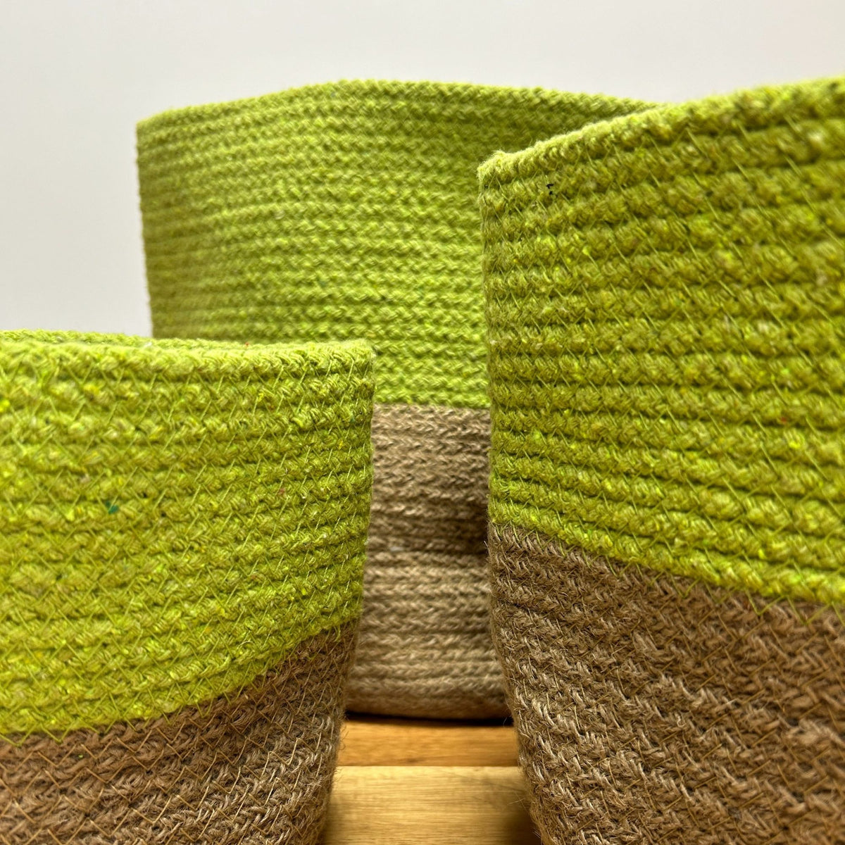 Set of 3 Cotton Rope Storage Baskets - Pistachio – view 3