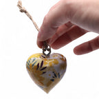 Large Wood Heart Decoration, Yellow Floral – view 3