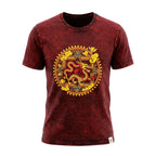 Nomad Sari Stonewashed T-Shirt - Dragon Mandala - Maroon - Small