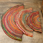 Round Jute and Recycled Cotton Rug - 90 cm – view 4