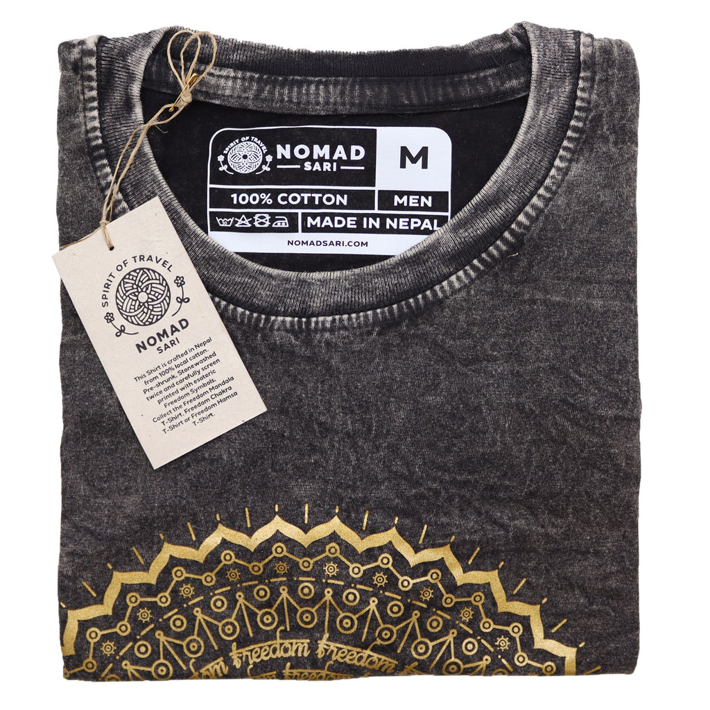Nomad Sari Stonewashed T-Shirt - Mandala - Dark Grey - Medium – view 3