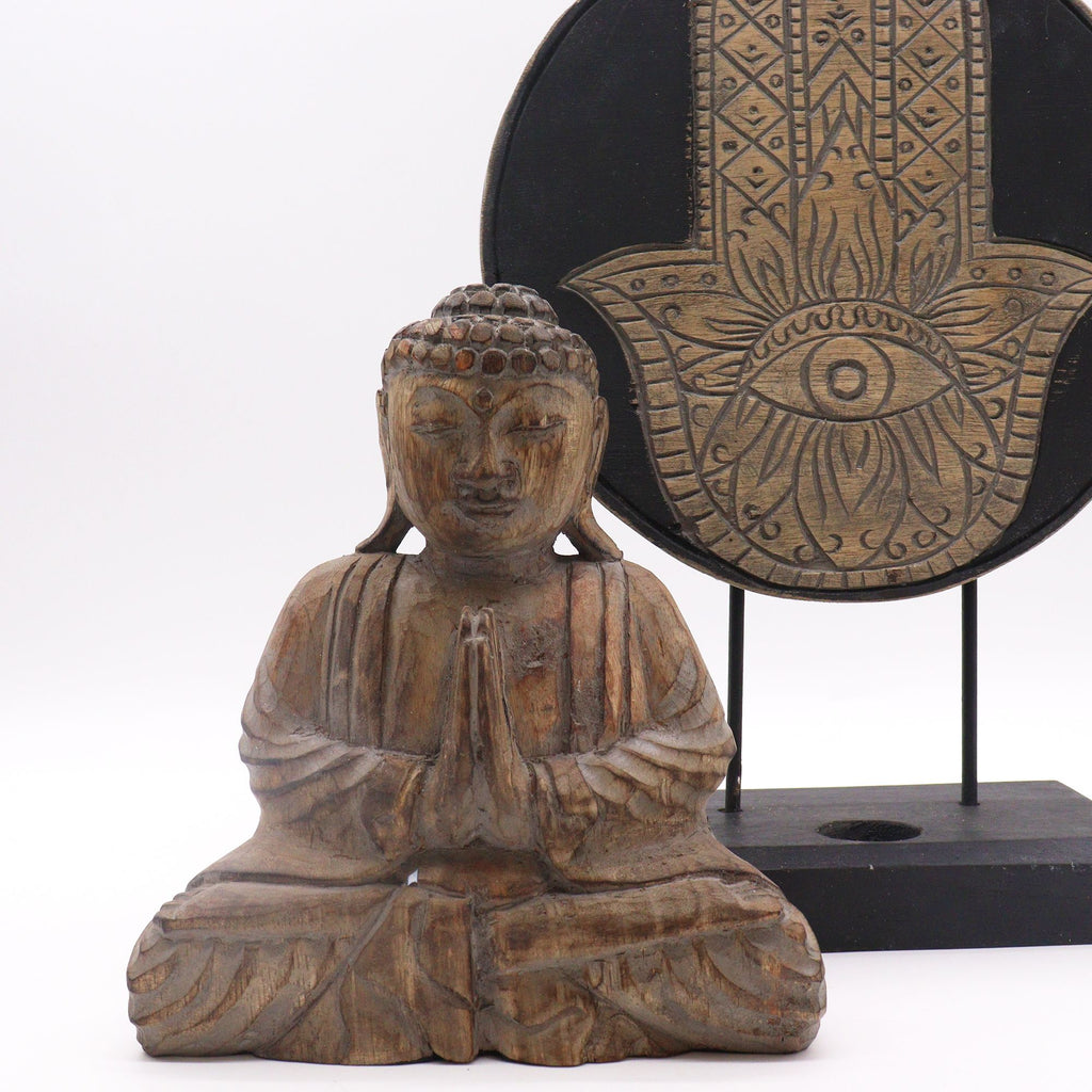 Buddha Feng Shui Set, Hamsa Symbol, Grey Finish – view 3