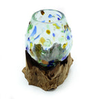 Molten Coloured Glass Bowl on Wood - Medium – view 2
