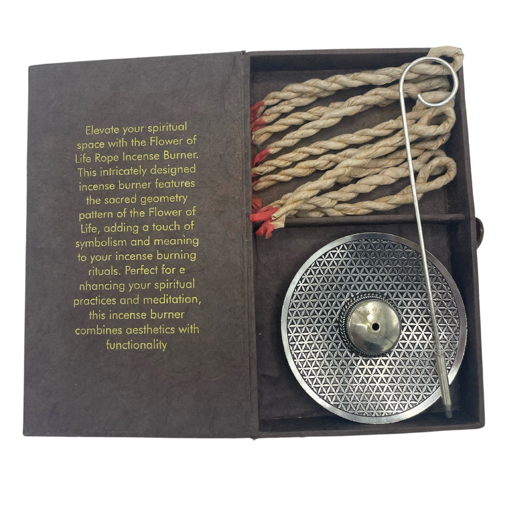 Rope Incense and Silver Plated Holder Set - Flower of Life – view 3