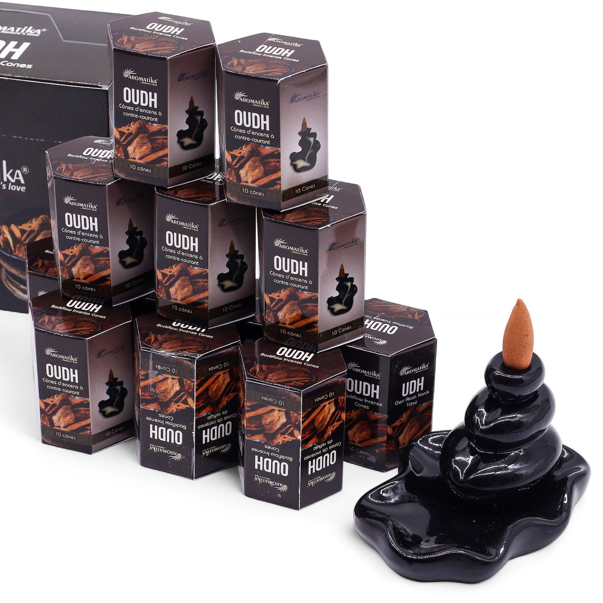Aromatika Oudh Backflow Incense Cones Pack of 10 – view 7