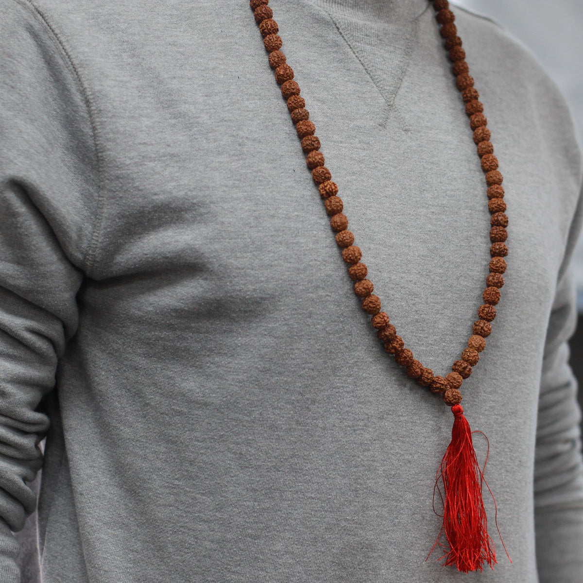 108 Bead Rudraksha Mala Necklace - Brown – view 4