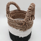 Seagrass Basket Set, 3 Pieces - Dark Grey, White, Natural – view 5