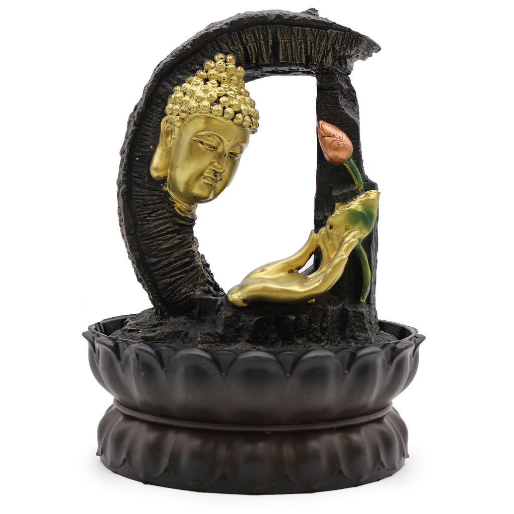 Golden Buddha and Lotus Tabletop Water Feature, 30 cm – view 4