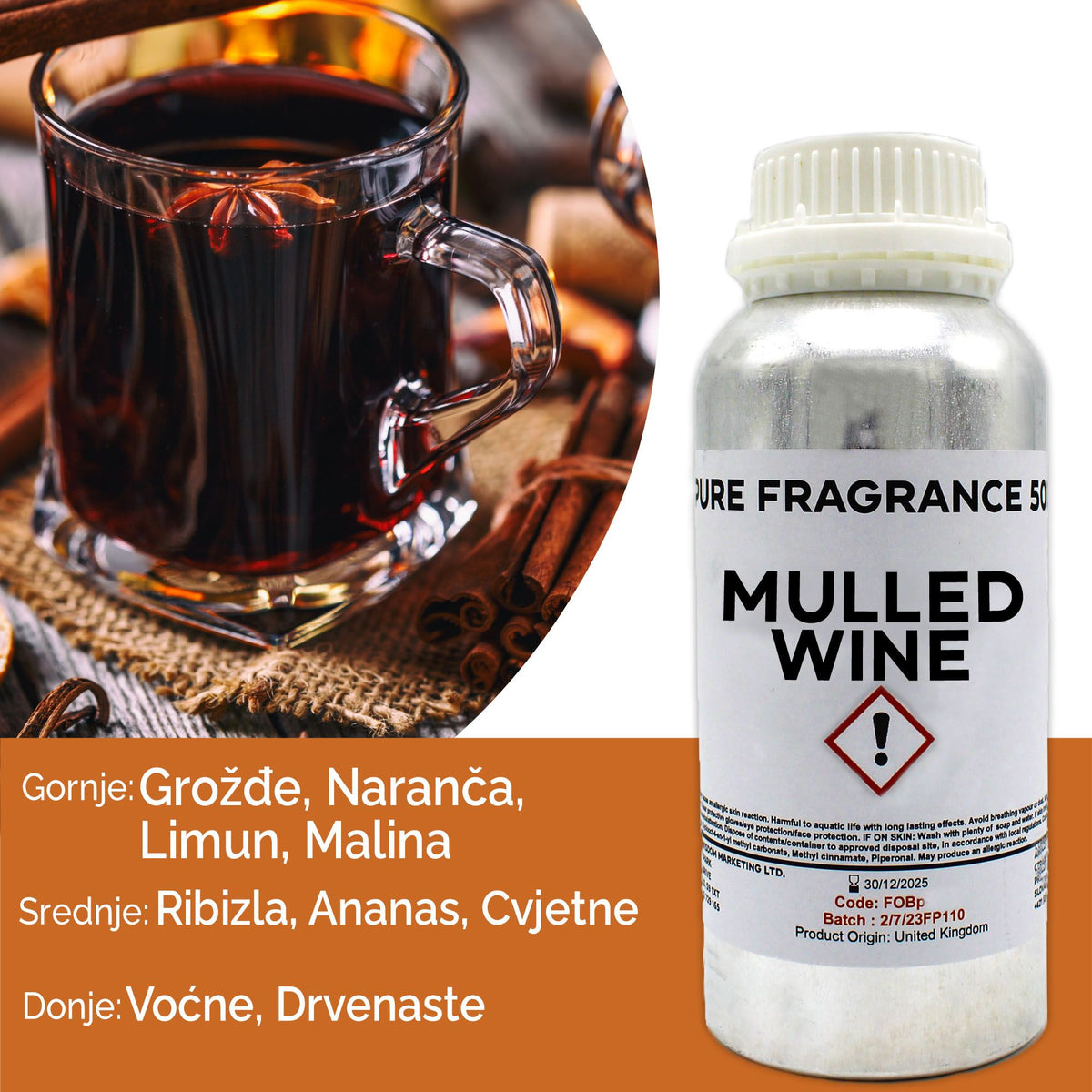 Mulled Wine Pure Fragrance Oil - 500ml – view 3