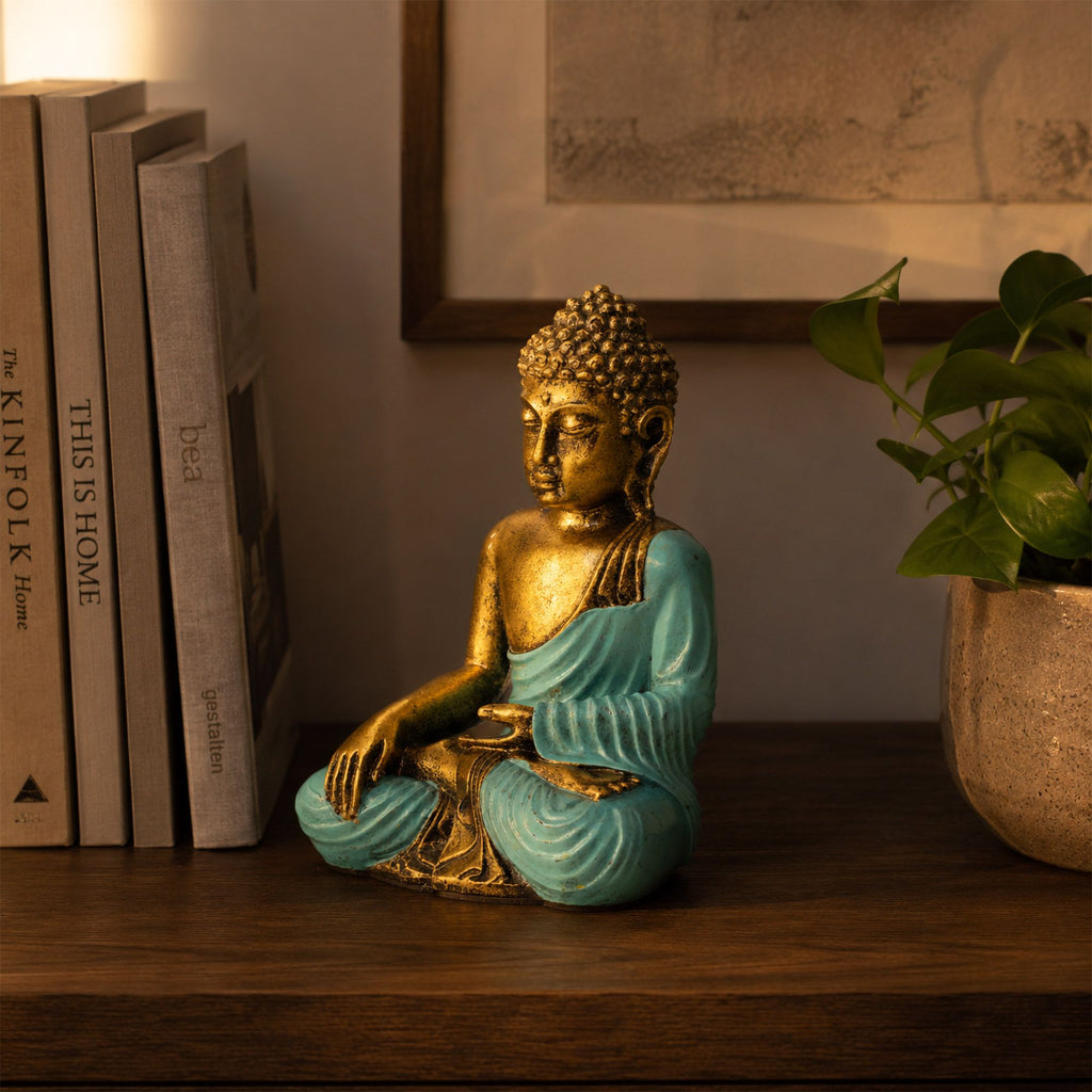 Teal & Gold Buddha Statue - Large – view 5