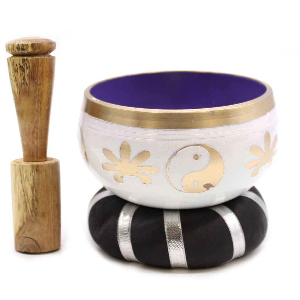 Yin and Yang Singing Bowl Set - White/Purple (10.7cm) – view 9
