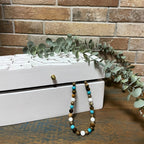 Vintage Deco Wooden Storage Box - White Diamonds, 22 x 12 cm
