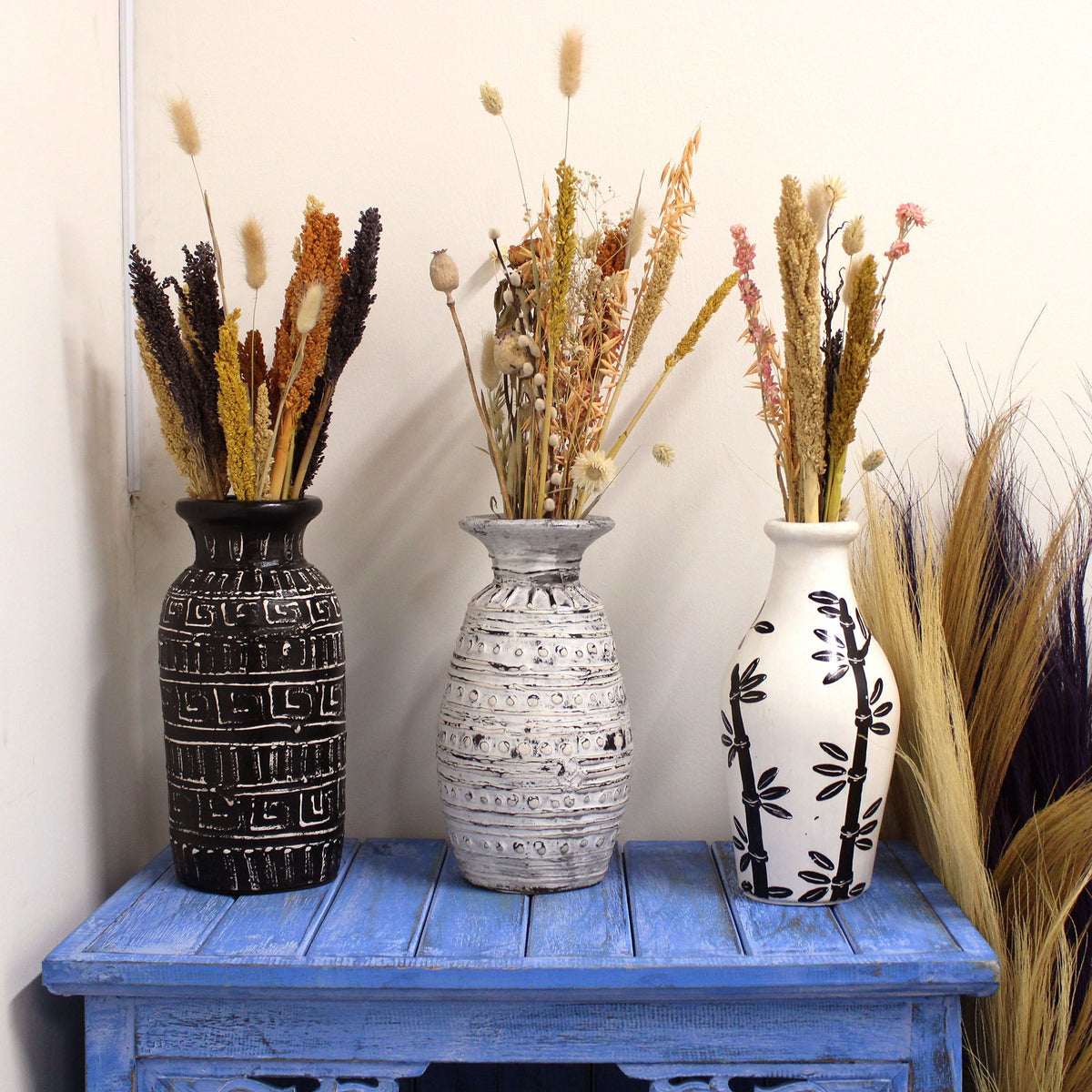 Bamboo Motif Shaped Vase - Natural – view 2