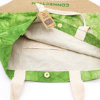 Jute and Cotton Tote Bag - Green Stonewash Tree of Life – view 4