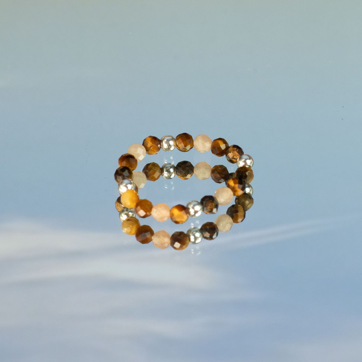 Nymph Gemstone Ring Set - Sea Sunset Sunstone & Tiger's Eye – view 8