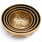 Brass Etched Singing Bowl Set of 4 - Approx 3.85kg – view 22