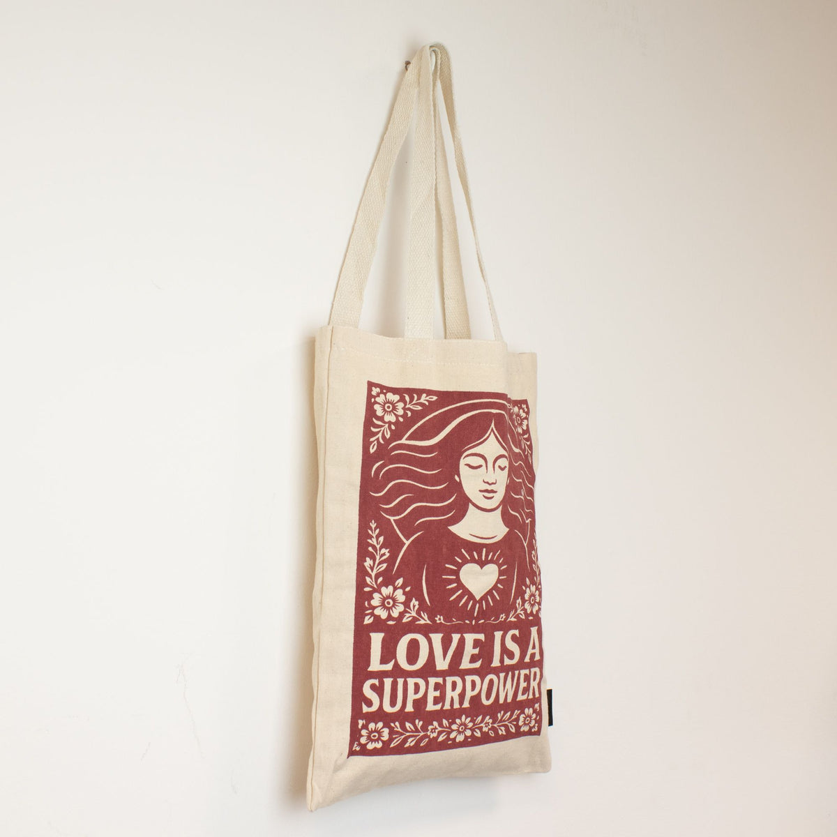 Nomad Sari Toni Tote Bag - Love is a Super Power - Natural – view 2