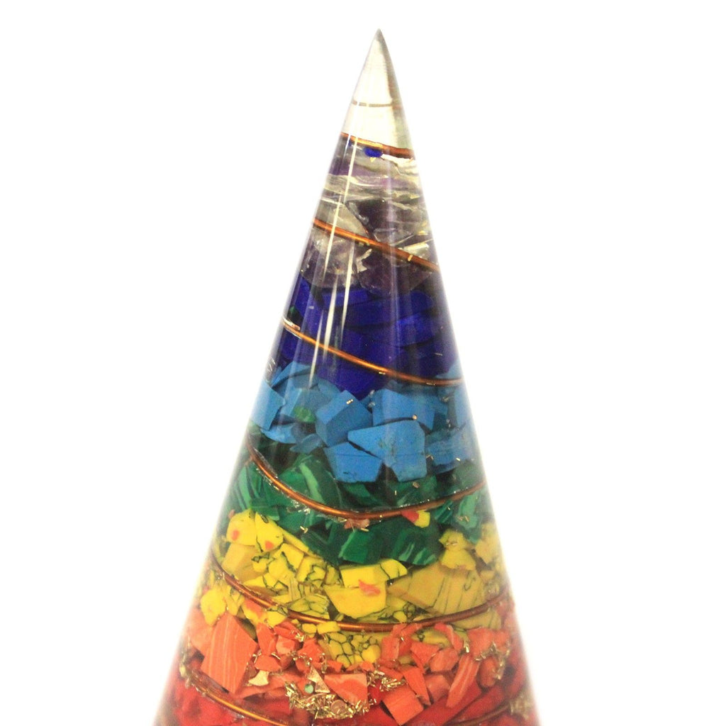 Orgonite Cone 80mm, Multi-Gemstone Chips – view 4