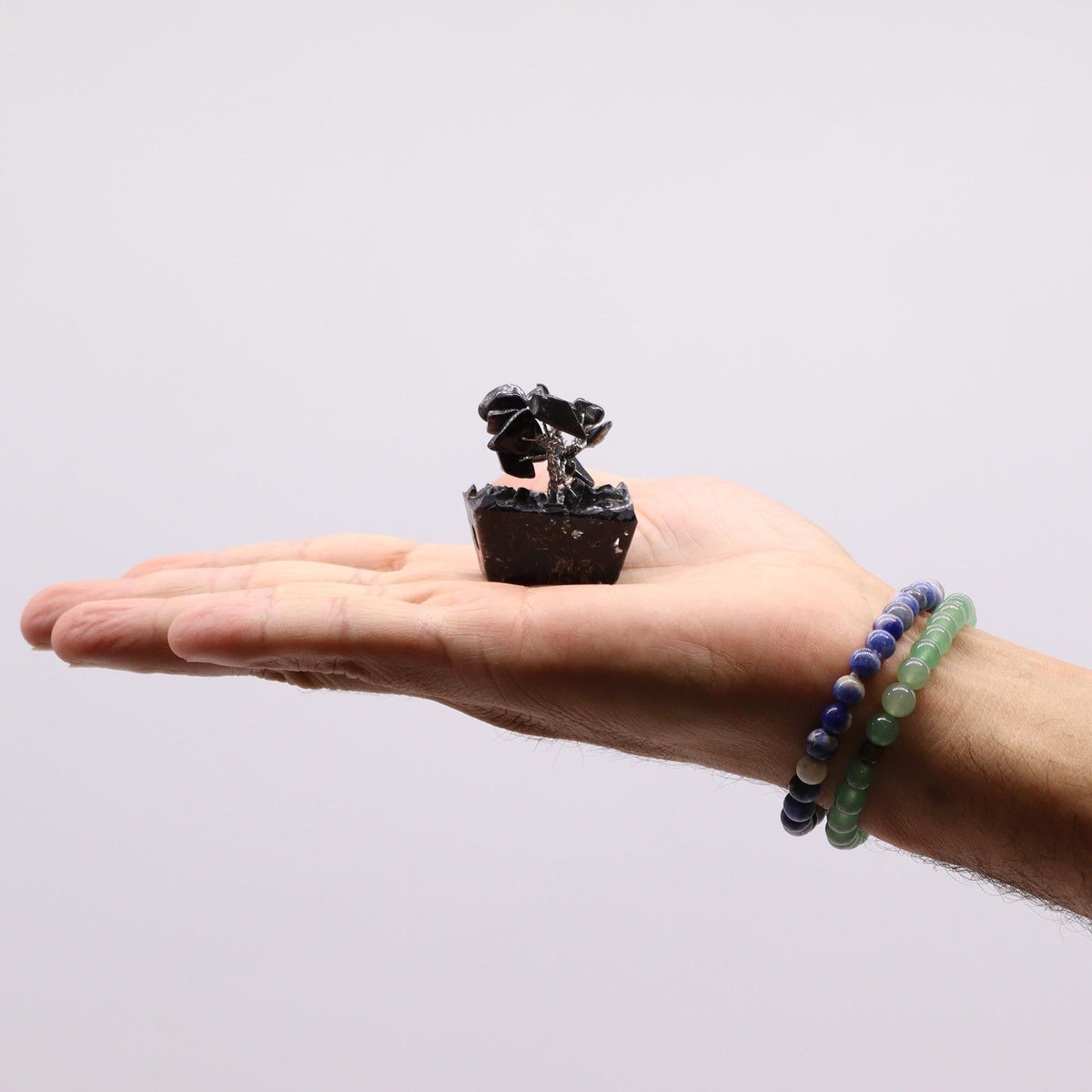 Mini Gemstone Tree on Orgonite Base, Black Agate – view 4