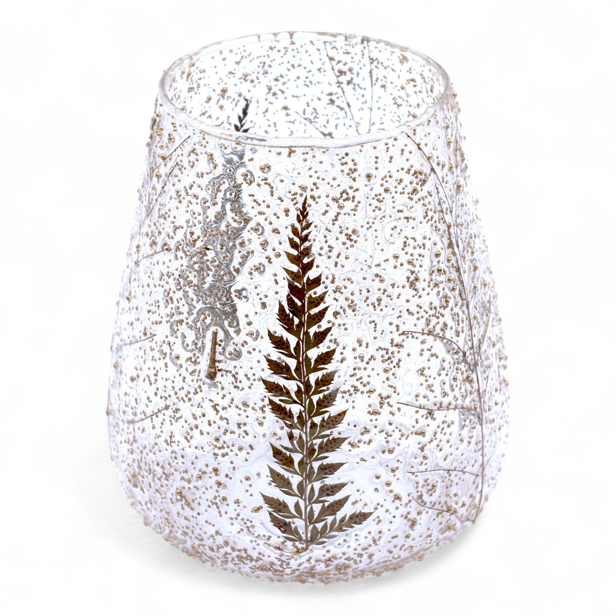 Natural Floral Glass Large Bowl Candle Holder - Pino 15x12cm – view 3