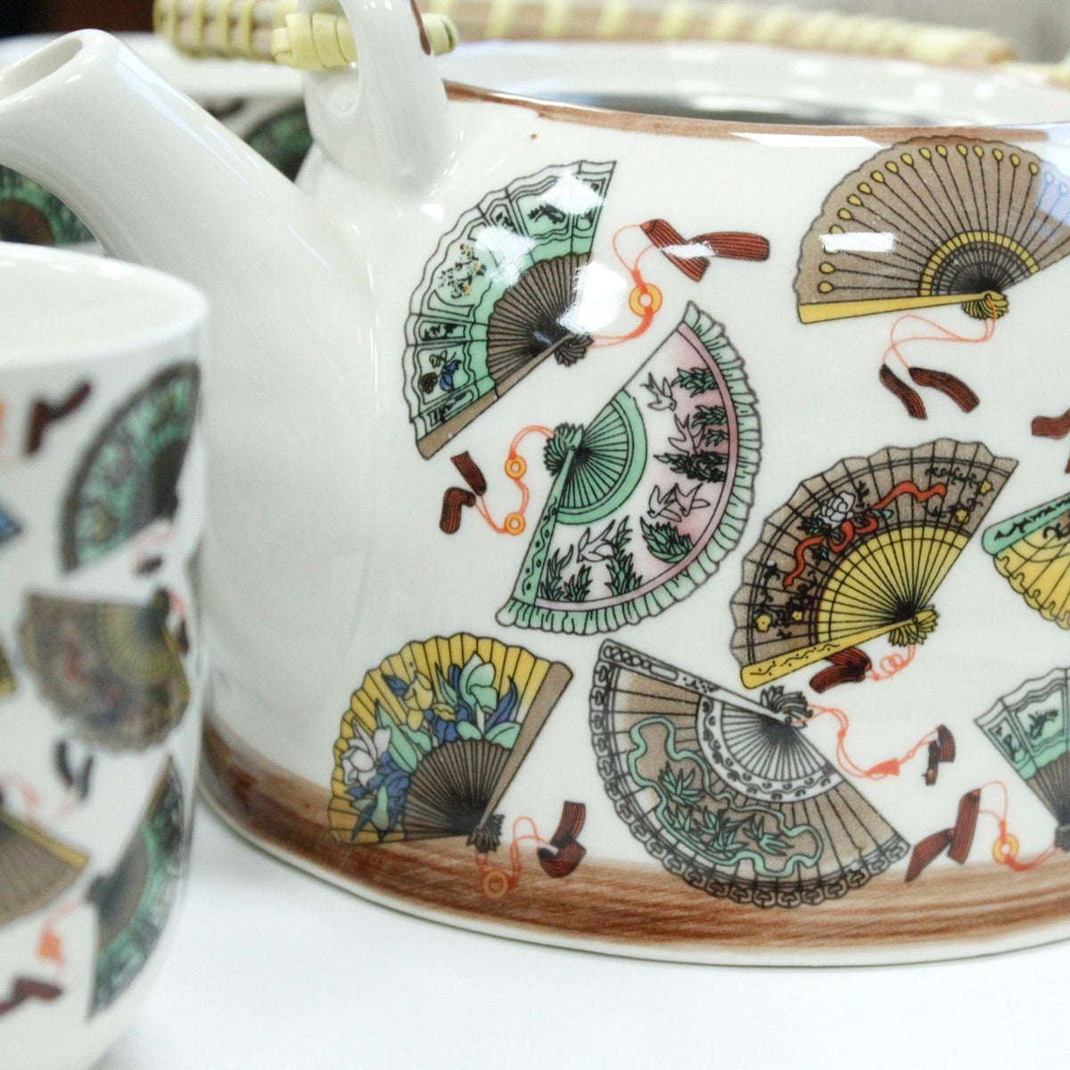 Ceramic Herbal Teapot Set with 6 Cups - China Fans – view 4